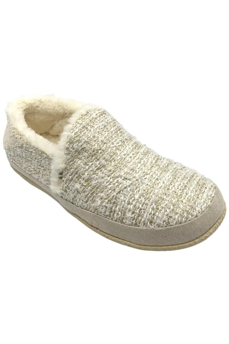 TOMS Women's India White Metallic Boucle White - Medium